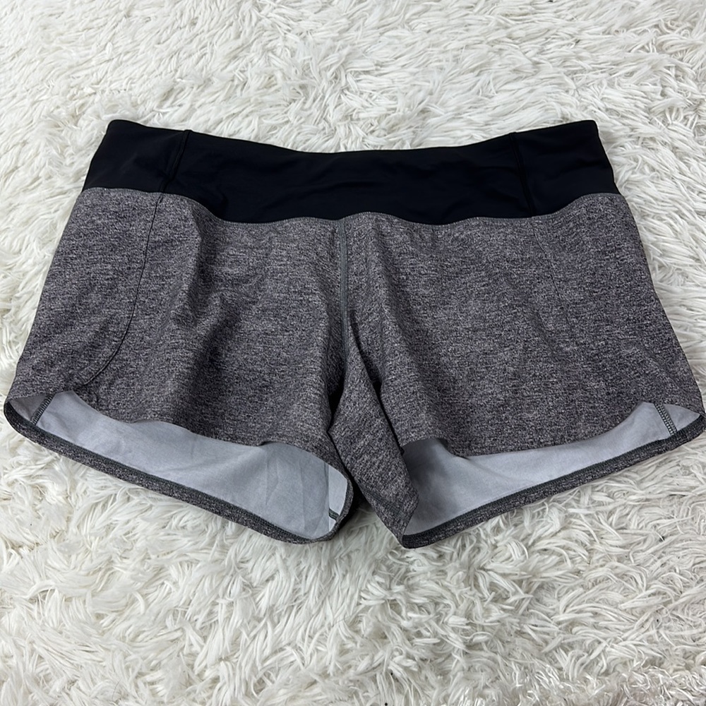 Lululemon Run Times Short II *4" Heather Lux Multi Black / Black